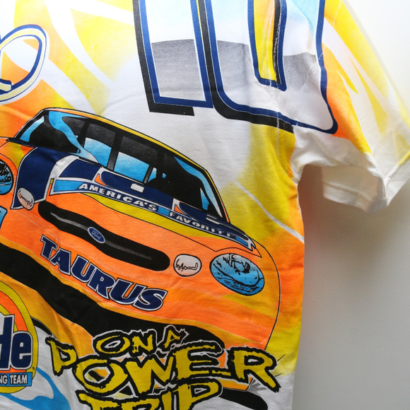 90's RICKY RUDD #10 Tide Racing All-Over-Print Tee - Picture 6 of 7